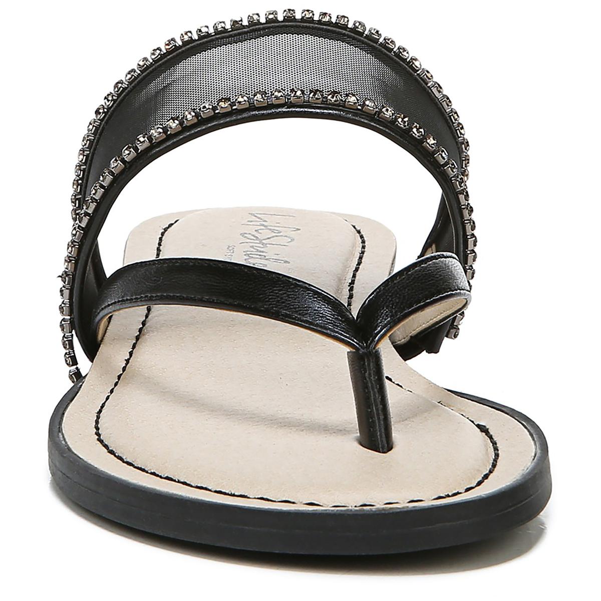 Radiant Glow Womens Faux Leather Slip On Slide Sandals
