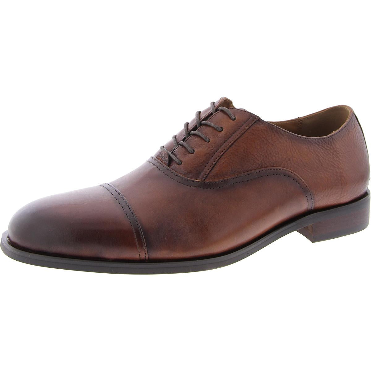 Princeton Mens Leather Lace-Up Oxfords