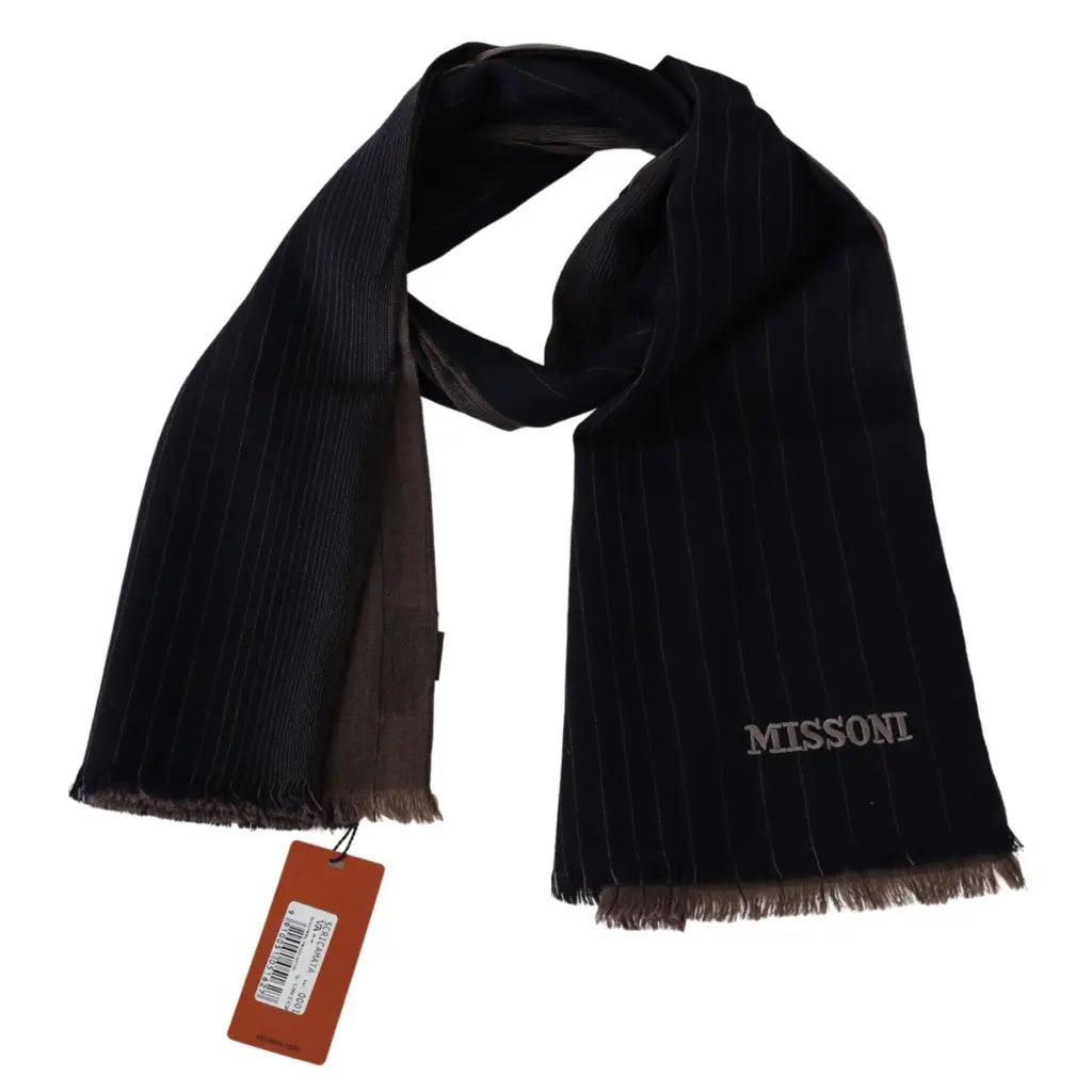 Missoni Missoni Brown Wool Unisex Neck Wrap Men's Scarf