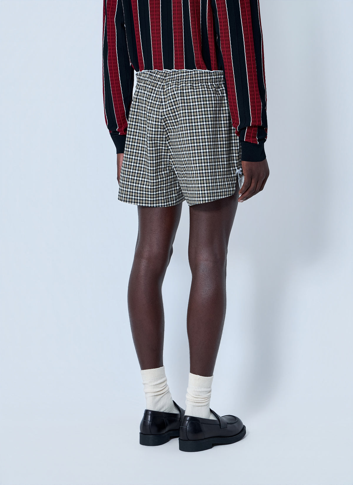 Martine Rose Martine Rose Men Lace Trim Checkered Shorts