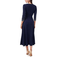 Womens Knit Beaded Midi Dress