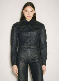 Mugler Women Waxed Denim Jacket