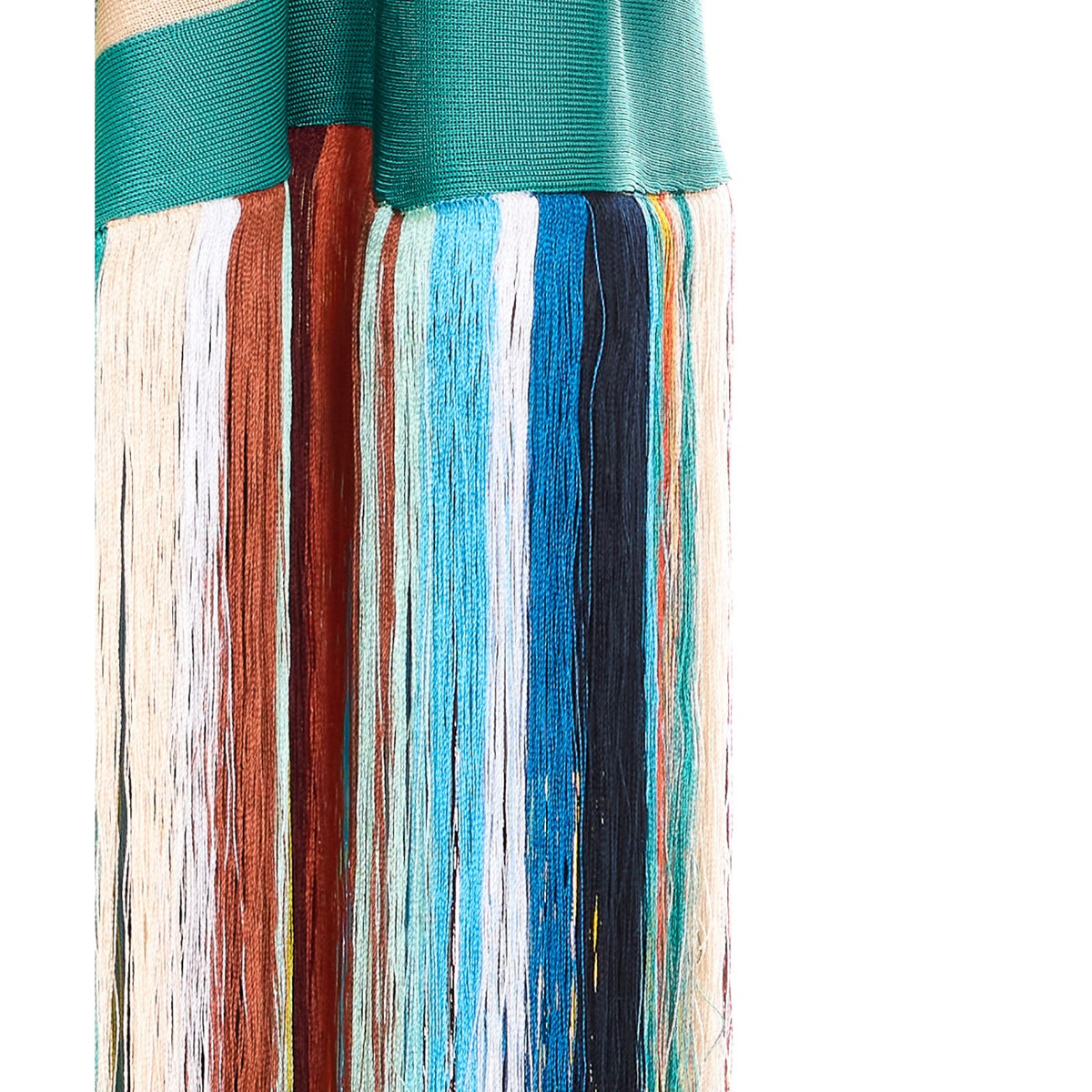 Fendi Fendi Women Multicolor Stripes Poncho With Fendi Patch
