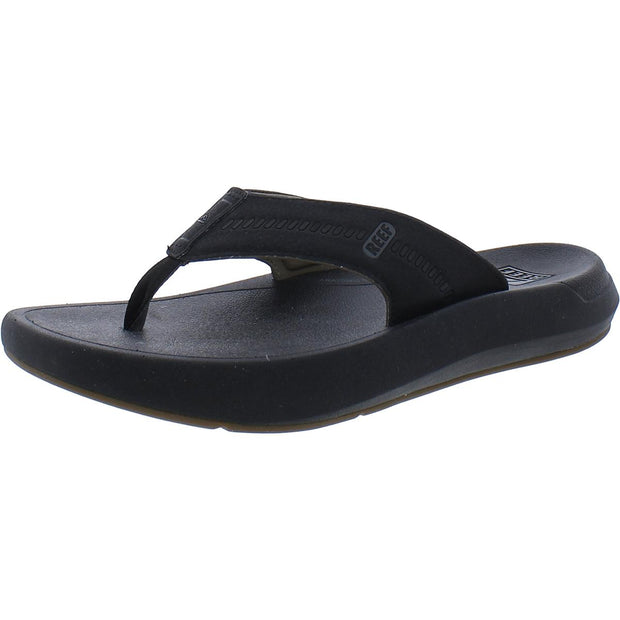 Mens Faux Leather Platform Slide Sandals