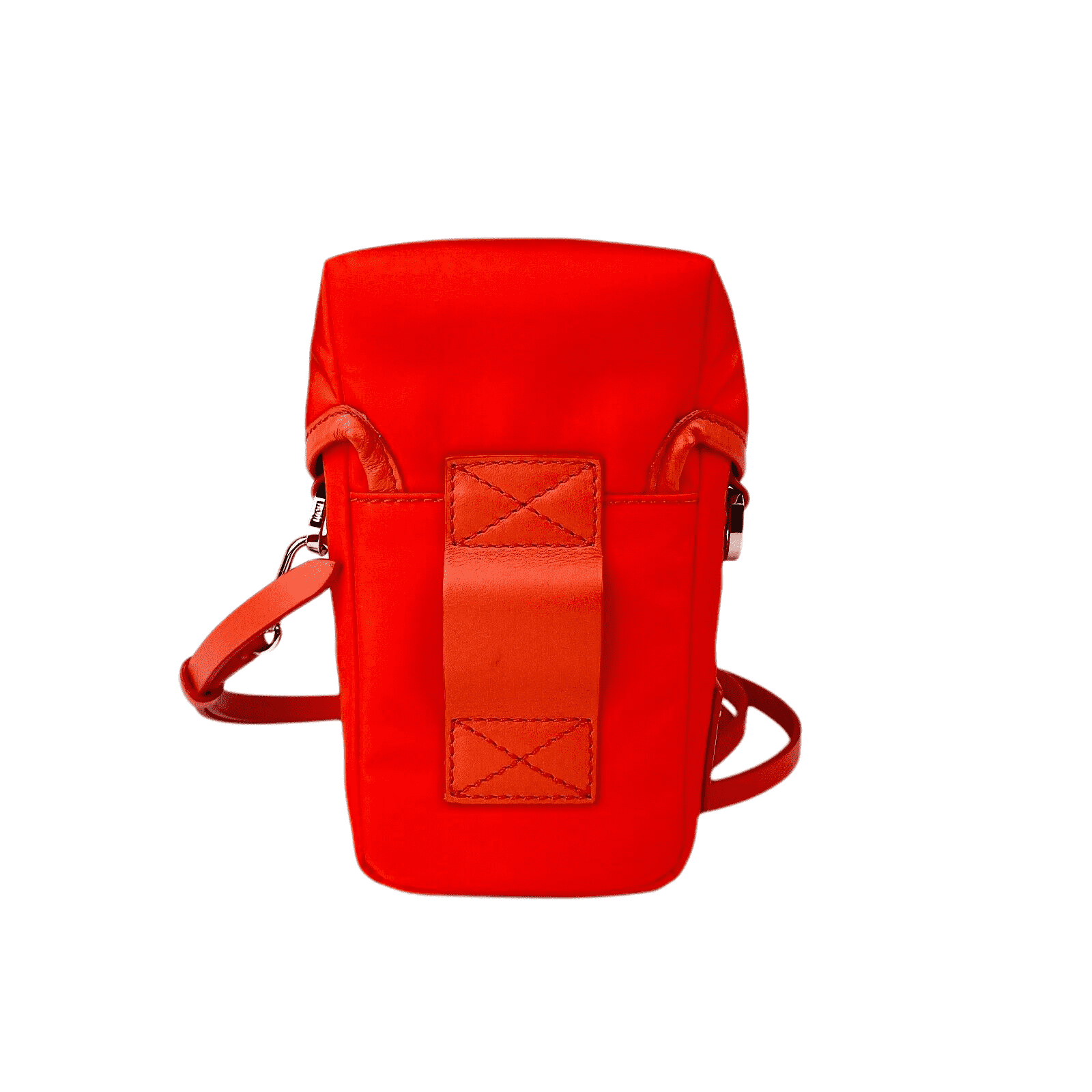 MCM Orange Red Nylon Mini Flap Pouch Shoulder Waist Bag