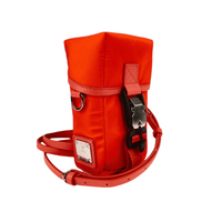 MCM Orange Red Nylon Mini Flap Pouch Shoulder Waist Bag