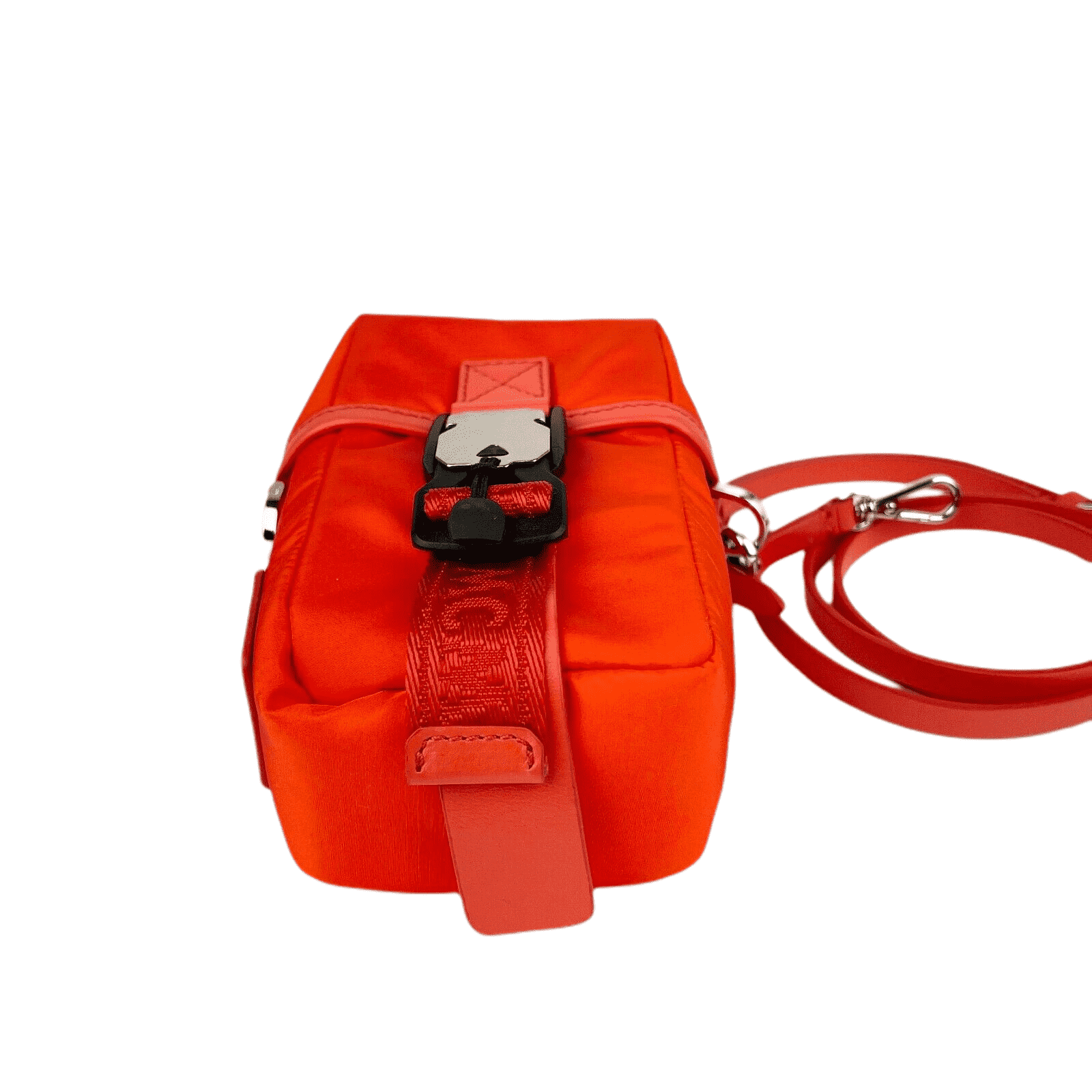 MCM Orange Red Nylon Mini Flap Pouch Shoulder Waist Bag
