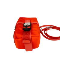 MCM Orange Red Nylon Mini Flap Pouch Shoulder Waist Bag