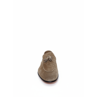 Brunello Cucinelli Mens Suede Tassel Loafers In Brown