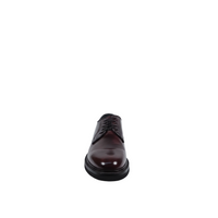 Brunello Cucinelli Mens Laced Leather Derby Shoes In Burgundy