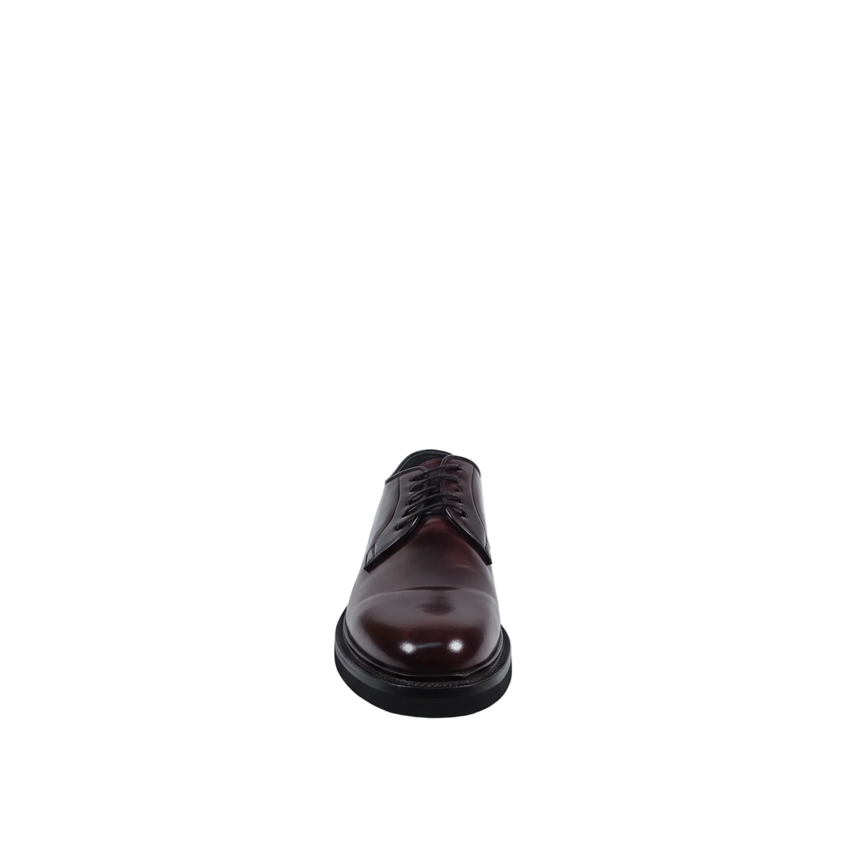 Brunello Cucinelli Mens Laced Leather Derby Shoes In Burgundy