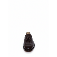 Brunello Cucinelli Mens Leather Tassel Loafers In Chocolate Brown
