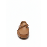 Brunello Cucinelli Mens Leather Driving Loafers In Camel Brown