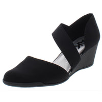 Tara 2 Womens Strappy Wedge Heels Black Multi Fabric
