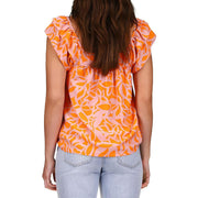 Womens Square Neck Printed Blouse