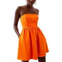 Womens Polyester Mini Dress Persimmon