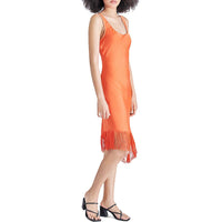 Inessa Womens Fringe Knee-Length Cocktail And Party Dress Red Orange