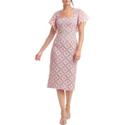 Dahlia Womens Lace Overlay Calf Midi Dress