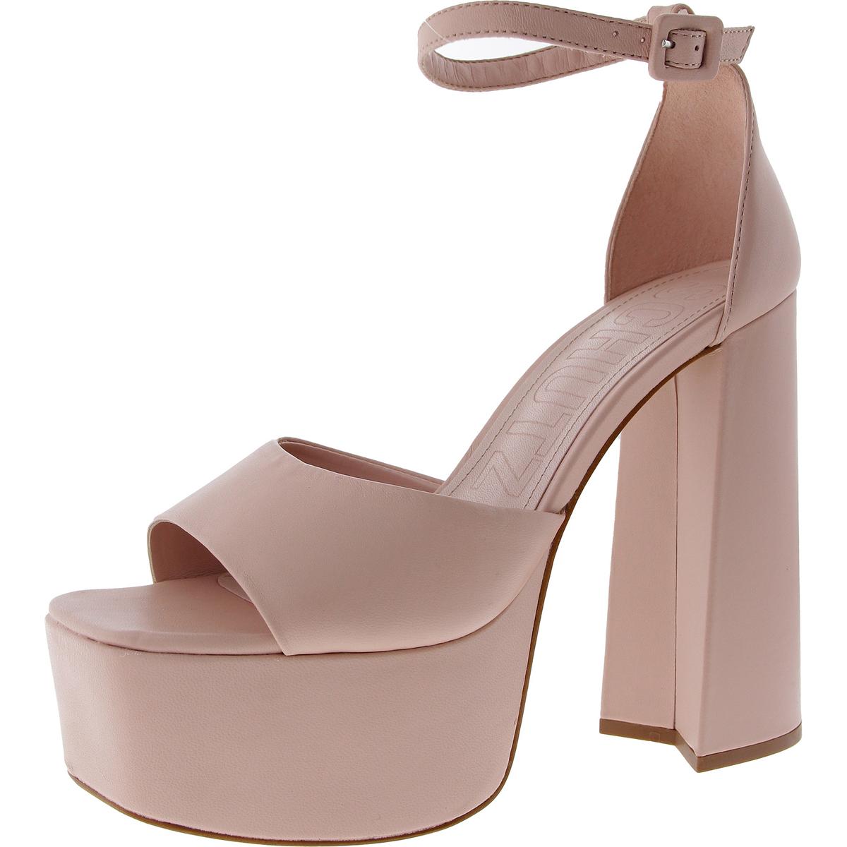 Womens Buckle Leather Pumps 8 Medium Sweet Rose Napa