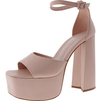Womens Buckle Leather Pumps 8 Medium Sweet Rose Napa