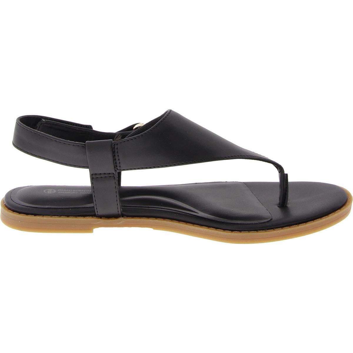 Womens Faux Leather Thong Ankle Strap