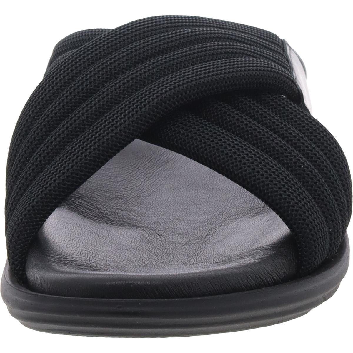 Mens Criss-Cross Leather Slide Sandals
