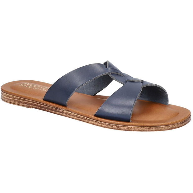 Dov-Italy Womens Leather Slip-On Slide Sandals