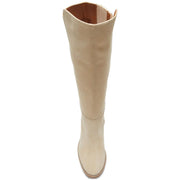 BONNAY Womens Leather Stacked Heel Knee-High Boots