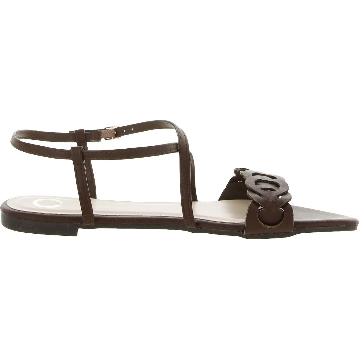 Womens Rounded Toe Strappy Ankle Strap