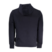 Napapijri Blue Cotton Hooded Sweatshirt with Contrast Men's Details