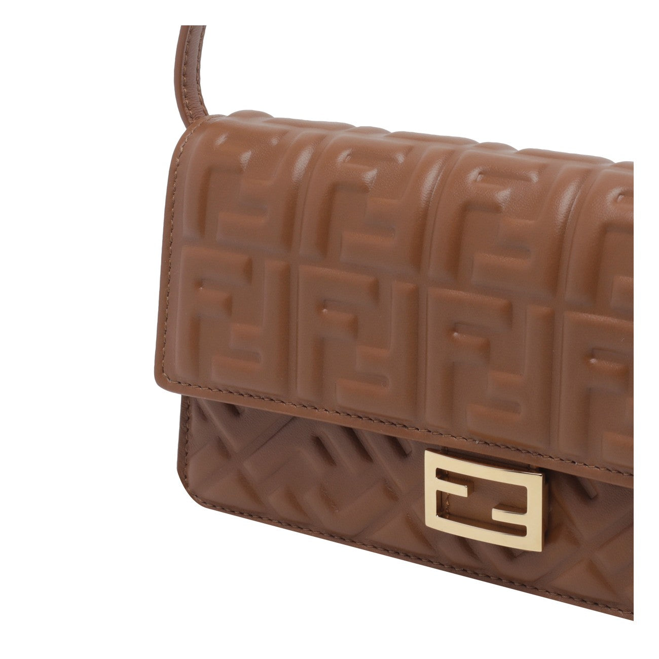 Fendi Women Nappa Sellier Baguette Wallet On Chain With Ff Motif