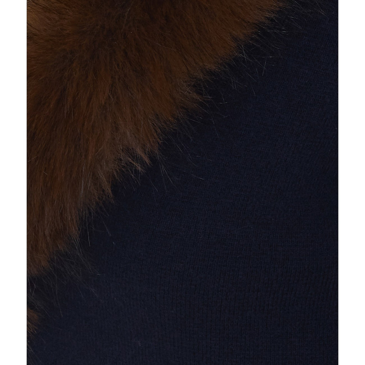 Self Portrait Women Navy Faux Fur Cardigan