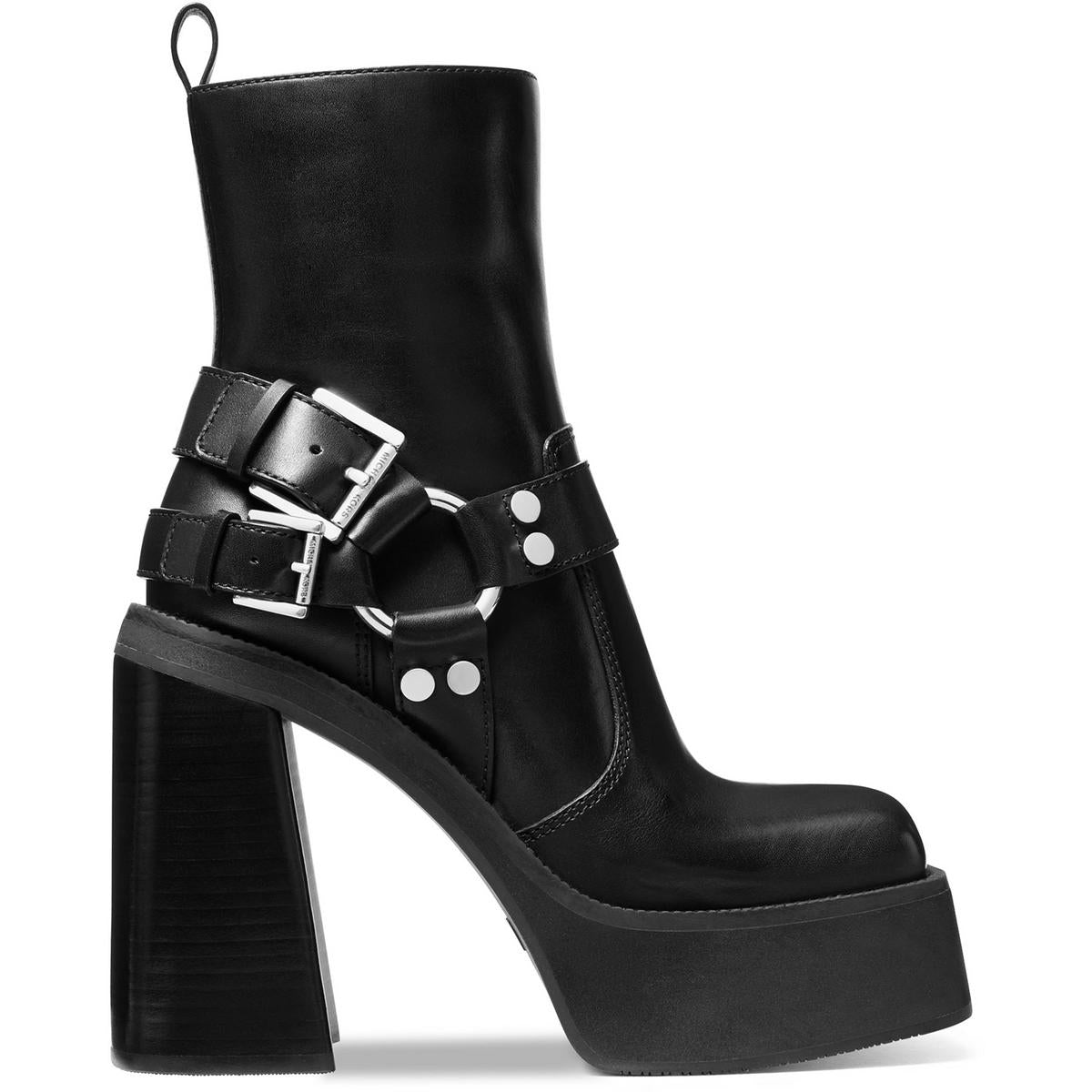 Womens Zipper Leather Booties