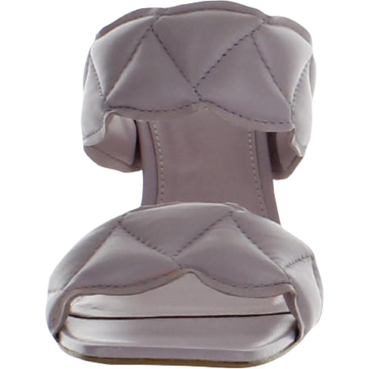 Renneya Womens Leather Square Toe Mule Sandals