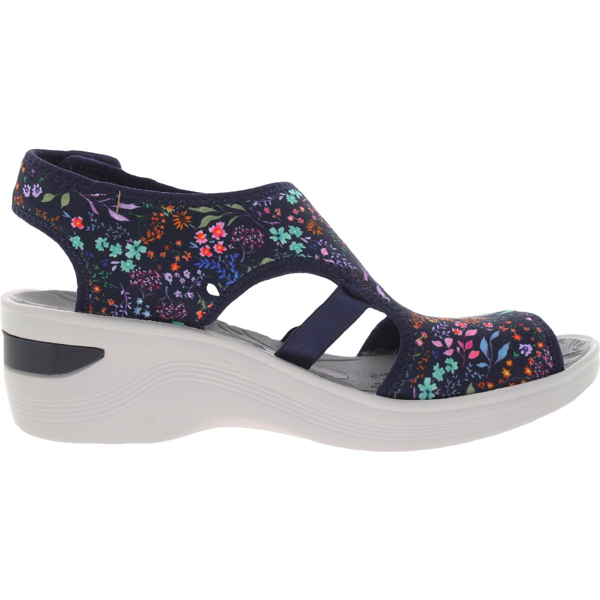 Dream Womens Contrast Trim Slingback Wedge Sandals