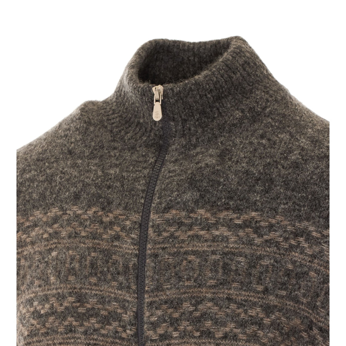 Brunello Cucinelli Brunello Cucinelli Men Nordic Jacquard High Neck Caridgan