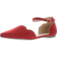 Lana Womens Faux Suede D'Orsay Ankle Strap 8 Medium Red