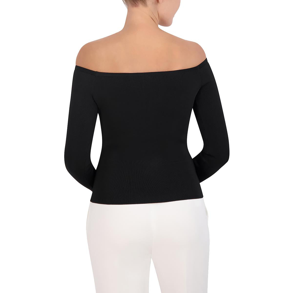 Womens Ribbed Stretch Off The Shoulder