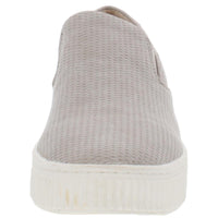 Tia Womens Perforated Faux Leather Slip-On Sneakers