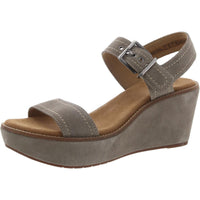 Aisley Orchid Womens Suede Ankle Strap Wedge Sandals