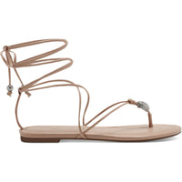 Amille Womens Faux Leather Ankle Tie Strappy Sandals