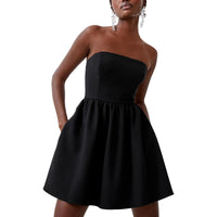 Womens Polyester Mini Dress Blackout