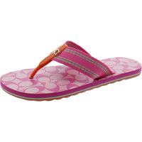 Zoe Webbed Womens Thong Slip On Flip-Flops Petunia