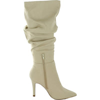 Sarie Womens Faux Leather Slouchy Knee-High Boots