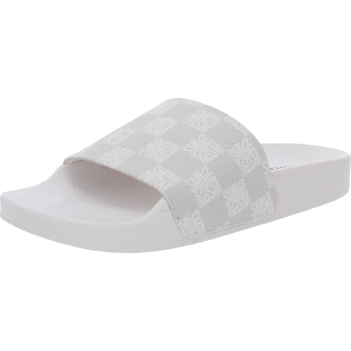 Sealed Womens Faux Leather Slip On Pool Slides