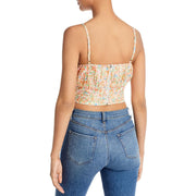 Womens Floral Print Cropped Blouse
