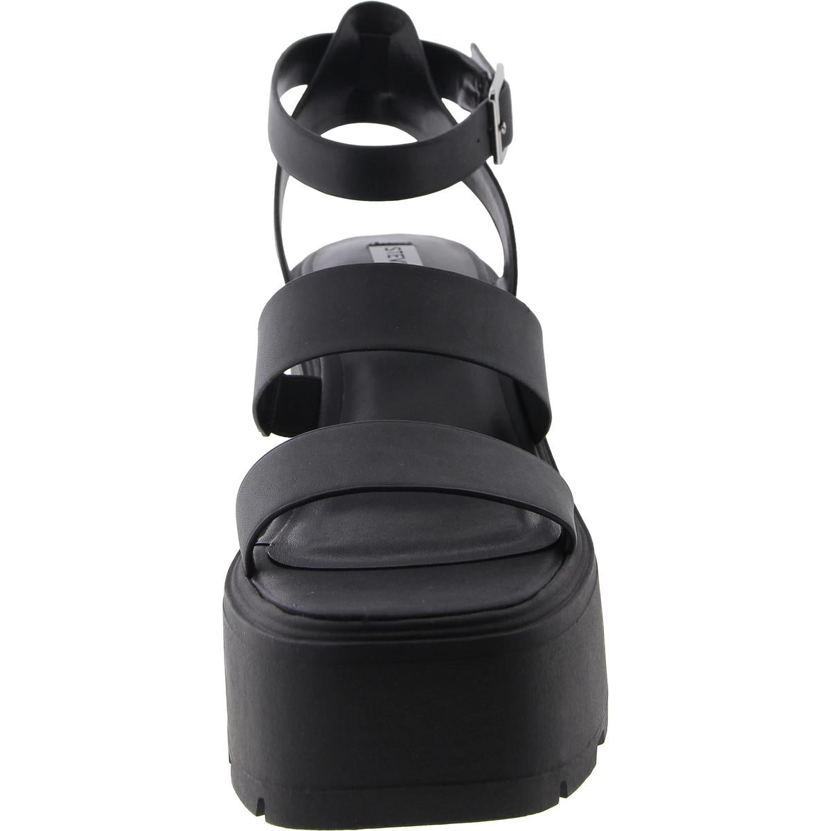 Womens Faux Leather Ankle Strap Platform Sandals