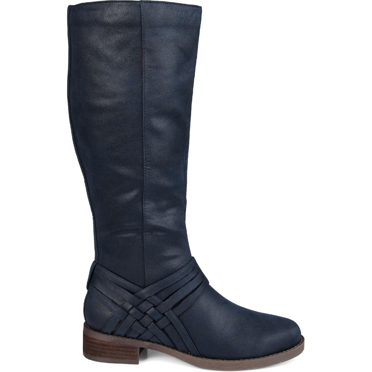 Womens Faux Suede Wide Calf Mid-Calf Boots