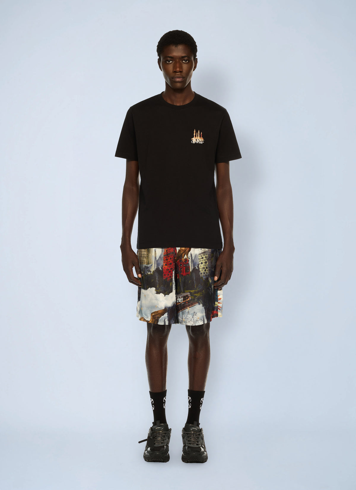 Off-White Men Building Arrow Slim Logo T-Shirt