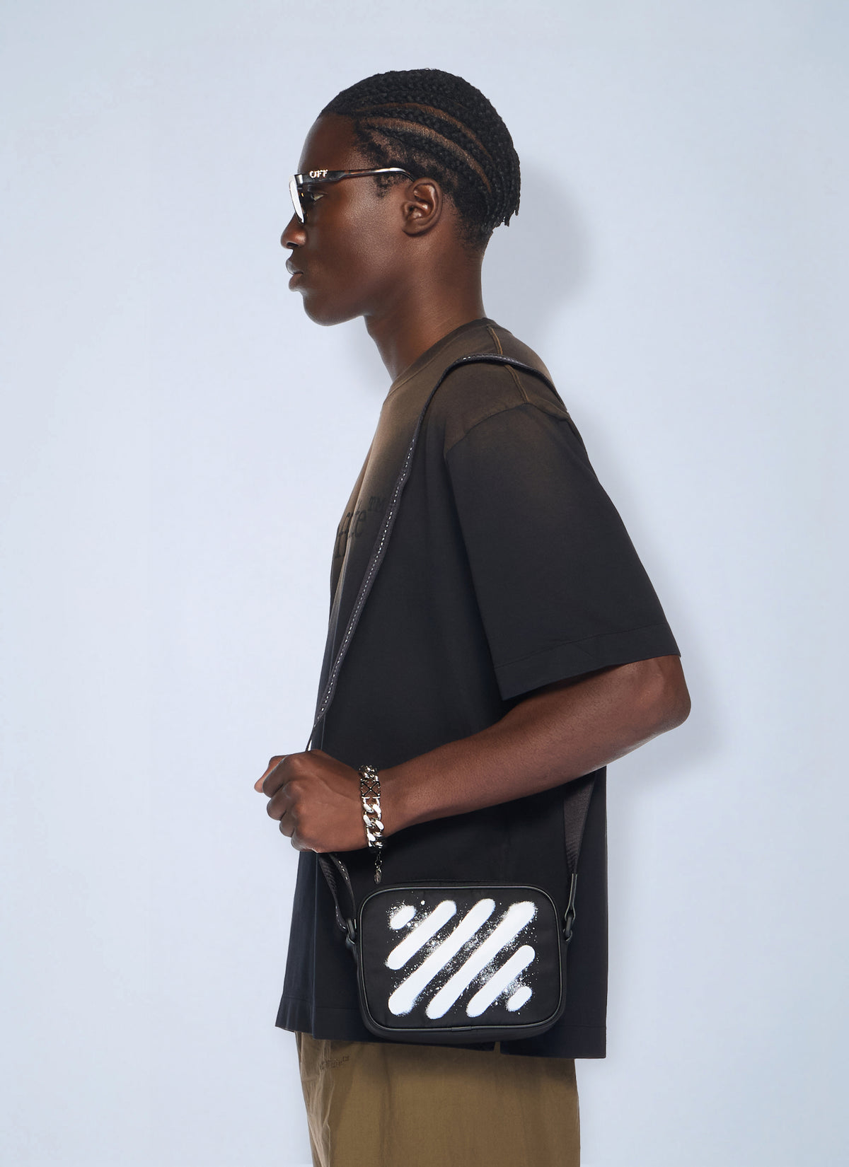 Off-White Men Diagonal Spray Camera Bag